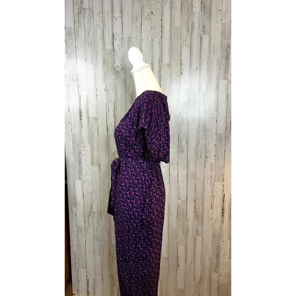 Anthropologie Maeve Geoscope Purple Print Small Short Sleeve Romper Jumpsuit XS - Picture 6 of 6